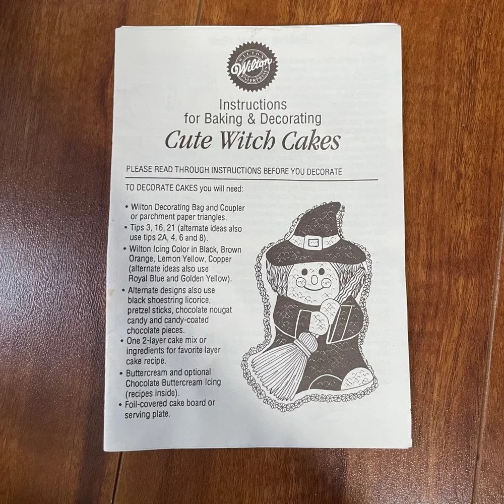 New 1993 Wilton Cute Witch Cake Pan Mold Halloween